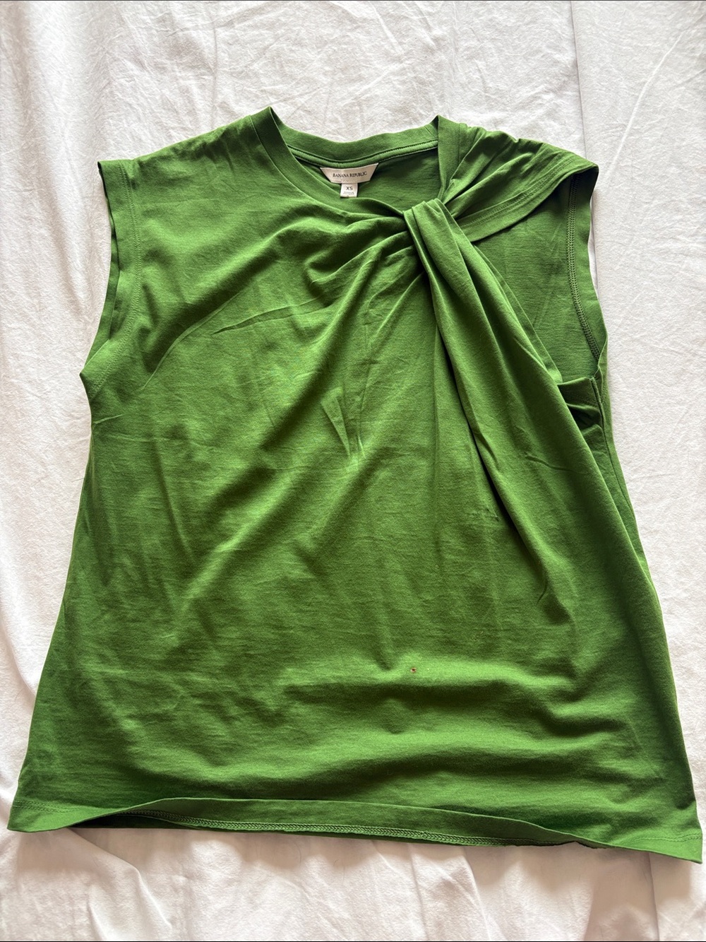 Banana Republic Green Sleeveless Knot-Shoulder Tank